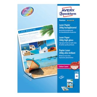 Fotópapír AVERY 2798 A/4 lézer fényes 200 gr 100 íves