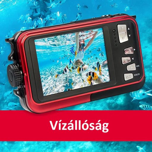 Agfa WP8000 vízálló kompakt digitális fényképezőgép, piros