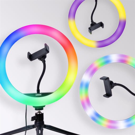 Dörr VL-26 RGB Vlogging szett, körlámpa, állvánnyal