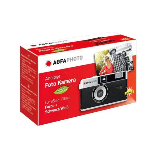 Agfaphoto 35mm-es analóg fényképezőgép, tokkal