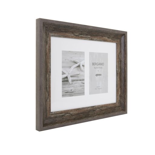 Kenro Bergamo Rustic Brown multi képkeret, 2 db 10x15, faerezet hatás, barna