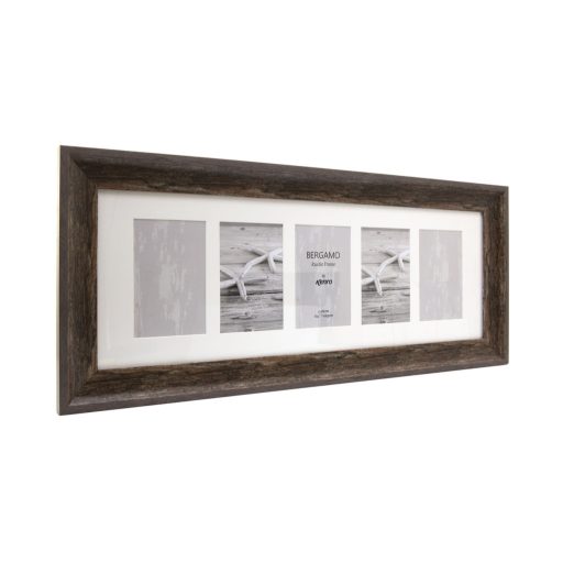 Kenro Bergamo Rustic Brown multi képkeret, 5 db 10x15, faerezet hatás, barna