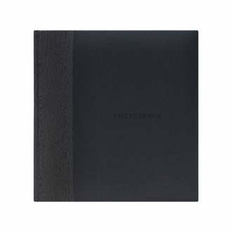   Kenro Kington fotóalbum, memo, 200db 10x15, faerezet minta, PHOTOGRAPH dombornyomott felirat, fekete