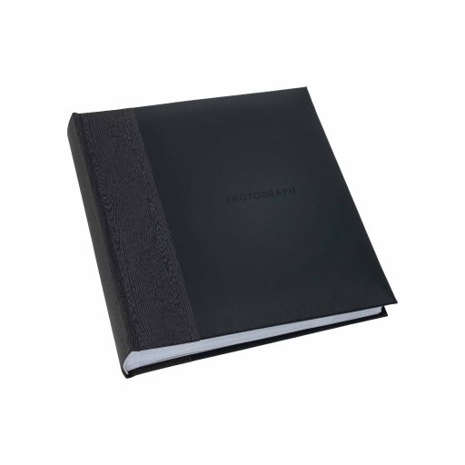 Kenro Kington fotóalbum, memo, 200db 10x15, faerezet minta, PHOTOGRAPH dombornyomott felirat, fekete