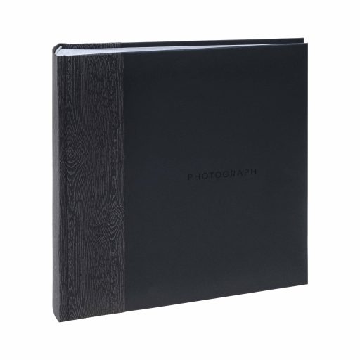 Kenro Kington fotóalbum, memo, 200db 10x15, faerezet minta, PHOTOGRAPH dombornyomott felirat, fekete