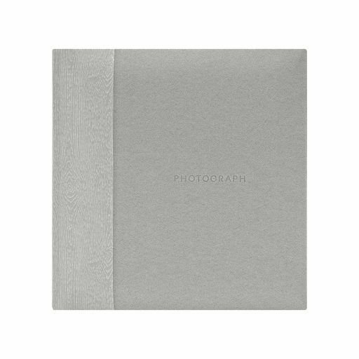 Kenro Kington fotóalbum, memo, 200db 10x15, faerezet minta, PHOTOGRAPH dombornyomott felirat, szürke
