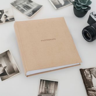   Kenro Signature fotóalbum, memo, 200db 10x15, újrahasznosított bőr, homok szín