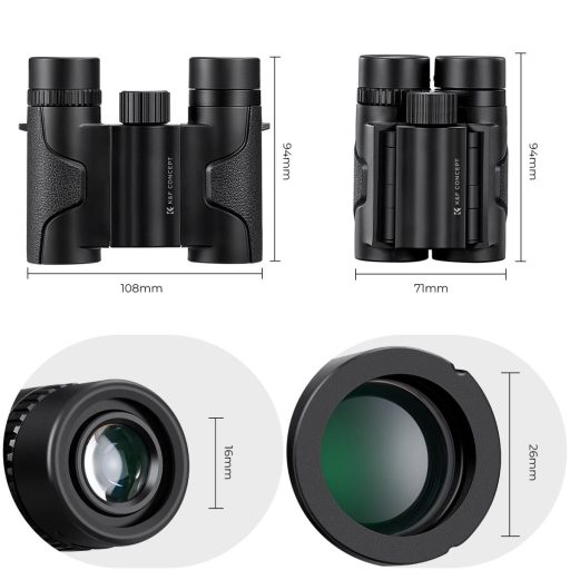 K&F Concept 8x21 HD távcső, BAK4, IP65 vízálló, fekete
