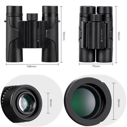 K&F Concept 10x25 HD távcső, BAK4, IP65 vízálló, fekete