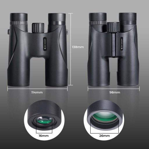 K&F Concept 12x32 HD távcső, BAK4, IP65 vízálló, fekete