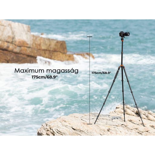 K&F Concept K255A4+BH-28L állvány + monopod, fekete-narancssárga V2