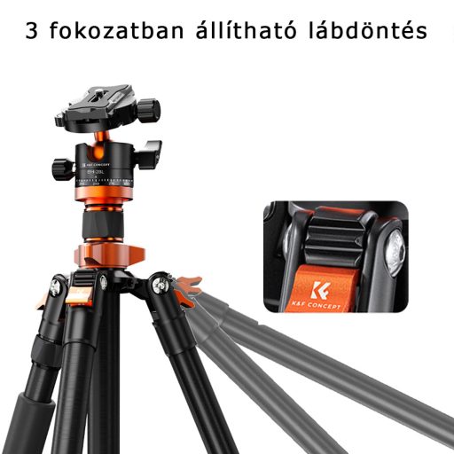 K&F Concept K255A4+BH-28L állvány + monopod, fekete-narancssárga V2