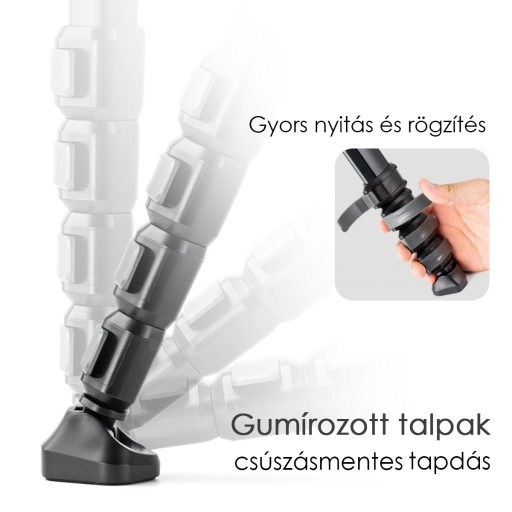 K&F Concept Traveller M1 kompakt utazó fényképező állvány, tripod gömbfejjel V1