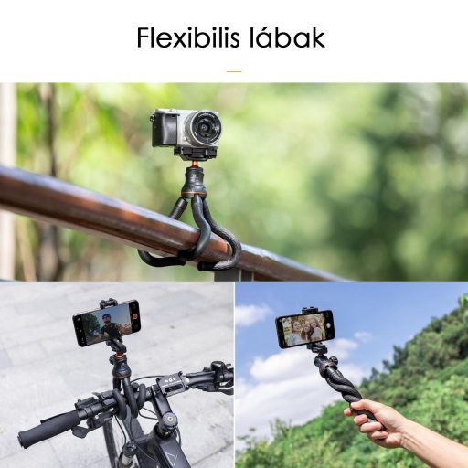 K&F Concept MS-01 hajlítható lábú állvány, gömbfejjel, bluetooth kioldóval