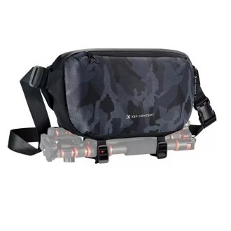   K&F Concept Alpha Sling 10L, fotós oldaltáska, fekete szürke, terepminta, camouflage
