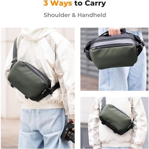 K&F Concept Alpha Sling 10L, fotós oldaltáska, fekete szürke, terepminta, camouflage
