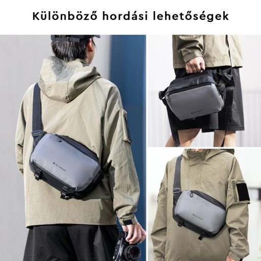 K&F Concept Alpha Sling 10L, fotós oldaltáska, fekete szürke