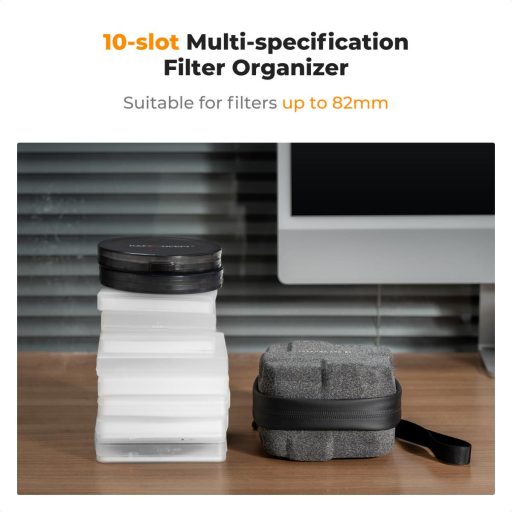 K&F Concept szűrőtartó kemény tok, 10db szűrő számára, max 82mm