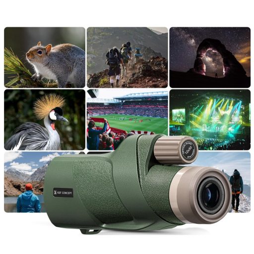 K&F Concept 12x50 HD monokulár távcső, BAK4, IP68 vízálló, zöld