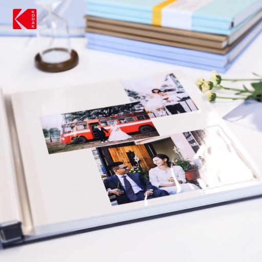 Kodak Memory fotó abum, öntapadó fólia, 23,5x27 cm, 20oldal/40lap, szövet borító, zöld/türkiz