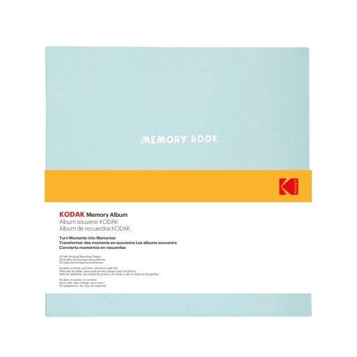 Kodak Memory fotó abum, öntapadó fólia, 23,5x27 cm, 20oldal/40lap, szövet borító, zöld/türkiz