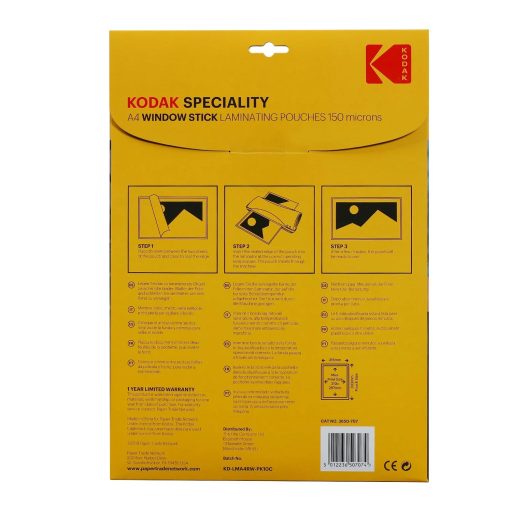 Kodak üvegre tapadó lamináló fólia A4, 150 micron, 10 db