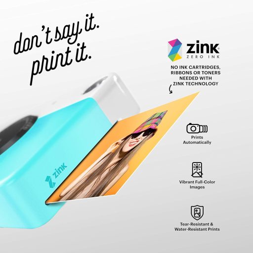 Kodak Printomatic instant fényképezőgép, Zink 2x3" papírméret, kék