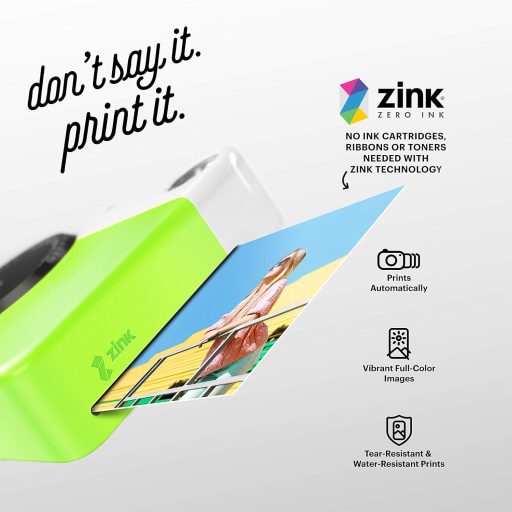 Kodak Printomatic instant fényképezőgép, Zink 2x3" papírméret, zöld