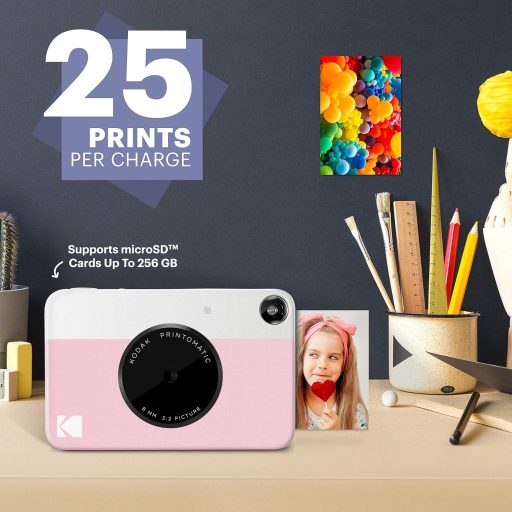 Kodak Printomatic instant fényképezőgép, Zink 2x3" papírméret, rózsaszín
