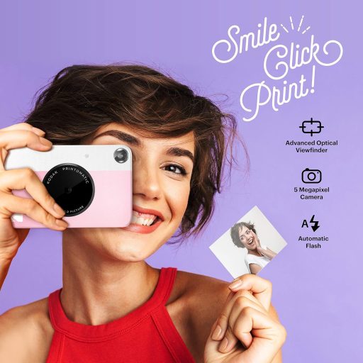Kodak Printomatic instant fényképezőgép, Zink 2x3" papírméret, rózsaszín