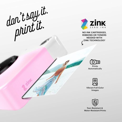 Kodak Printomatic instant fényképezőgép, Zink 2x3" papírméret, rózsaszín