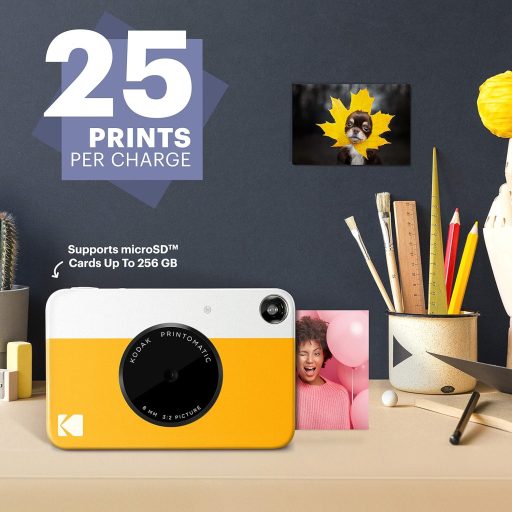 Kodak Printomatic instant fényképezőgép, Zink 2x3" papírméret, sárga