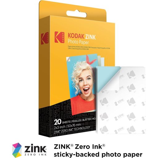 Kodak Zink instant fotópapír, 2x3" papírméret, 20 db