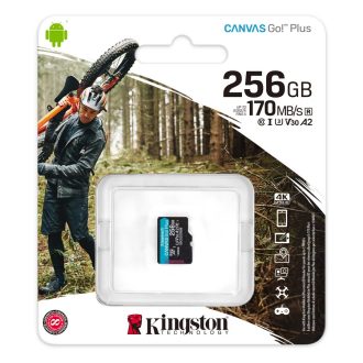   Kingston Canvas Go Plus micro SDXC 256GB CL10 UHS-I U3 V30 A2 (170/90 MB/s)