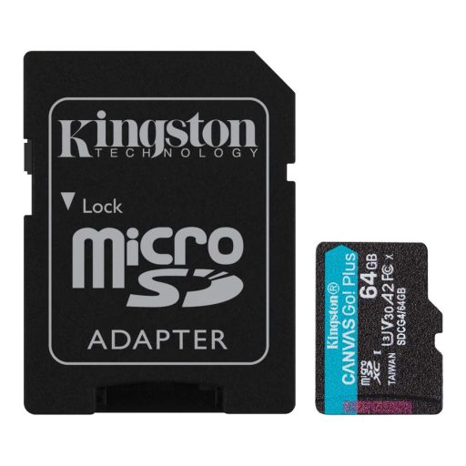 Kingston Canvas Go Plus micro SDXC 64GB UHS-I A2, U3, Class 10 (200/160 MB/s) + adapter