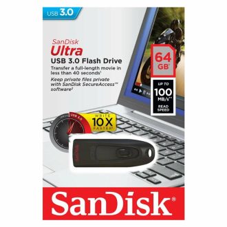   SanDisk Ultra pendrive 64GB USB 3.0 Fekete (100 MB/s olvasási sebesség)