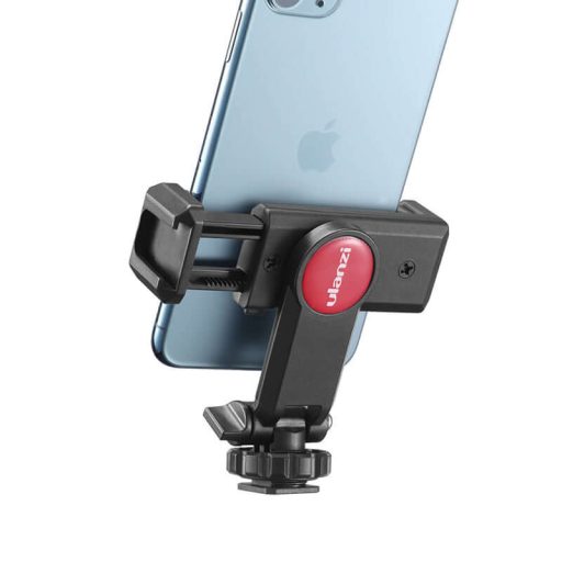 Ulanzi ST-06 telefon tartó adapter állványhoz, elforgatható, dönthető, vakupapucs adapterrel, fekete