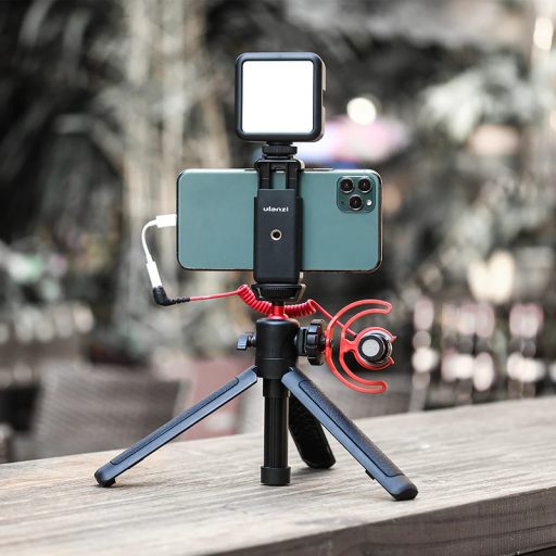 Ulanzi MT-16 asztali állvány, selfie bot, gömbfejjel, beépített telefontartó adapterrel, vakupapucs