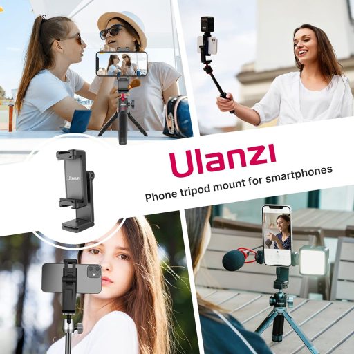 Ulanzi ST-22 elforgatható, döntehető telefontartó állvány adapter, 2 vakupapucs, arca swiss, fém