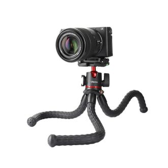   Ulanzi Octopus MT-33 hajlítható lábú állvány gömbfejjel, telefon adapter, vakupapucs, 1/4" bemenet
