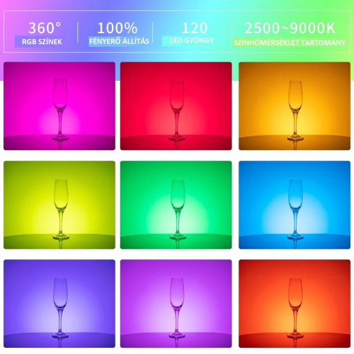 Ulanzi VL120 RGB LED videólámpa, 20 féle fényeffektus