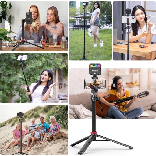 Ulanzi MT-44 selfie állvány, monopod, telefontartó adapter, 149cm max magasság, fehér