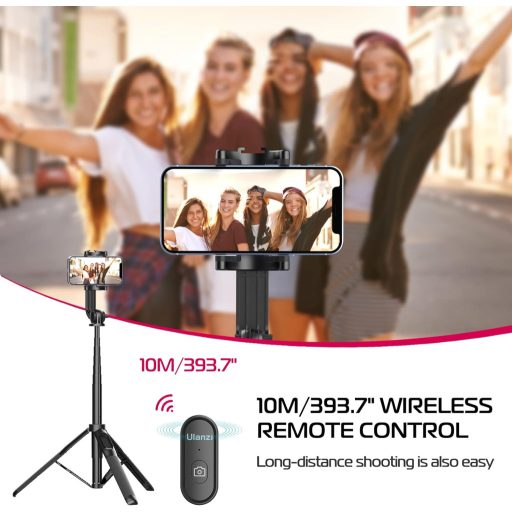 Ulanzi SK-03 szelfie állvány, monopod, bluetooth adapter, 30-160cm magasság