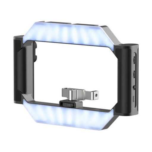 Ulanzi U-rig, LED keret, telefon tartóval, 3 vakupapucs, bluetooth kioldó, 2500k-9000K, 5000mAh
