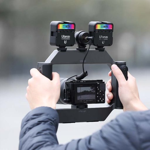 Ulanzi U-rig, LED keret, telefon tartóval, 3 vakupapucs, bluetooth kioldó, 2500k-9000K, 5000mAh